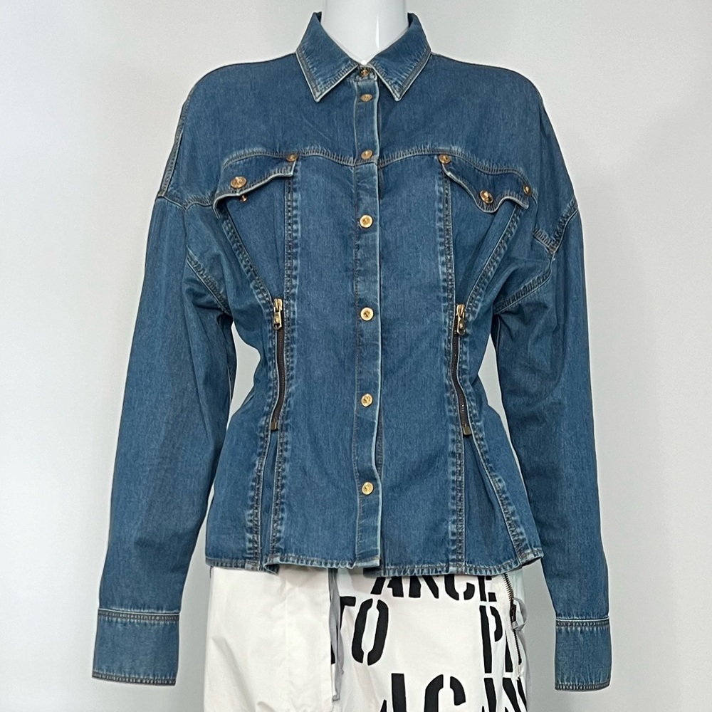 Versace Denim Button-Up Jacket - image 1